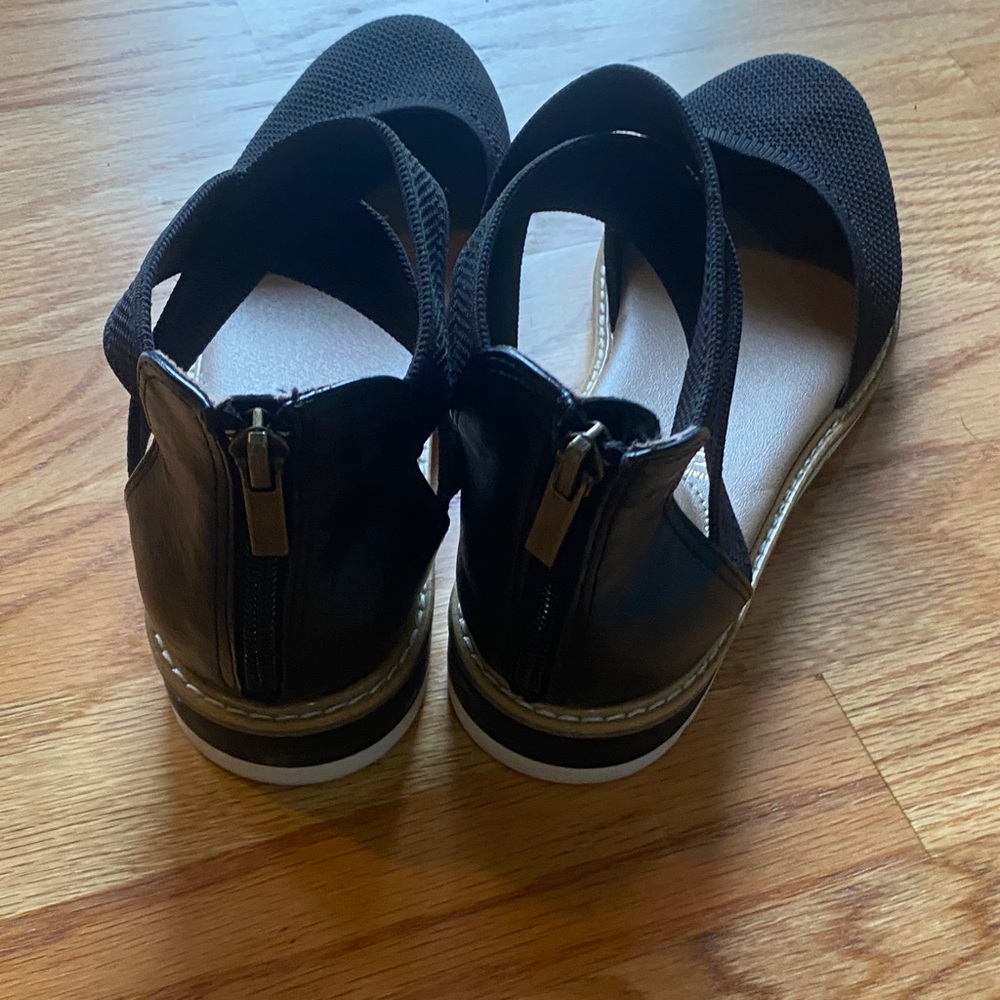 Kelly & Katie Black Mesh Espadrille Wedges - Picture 3 of 3